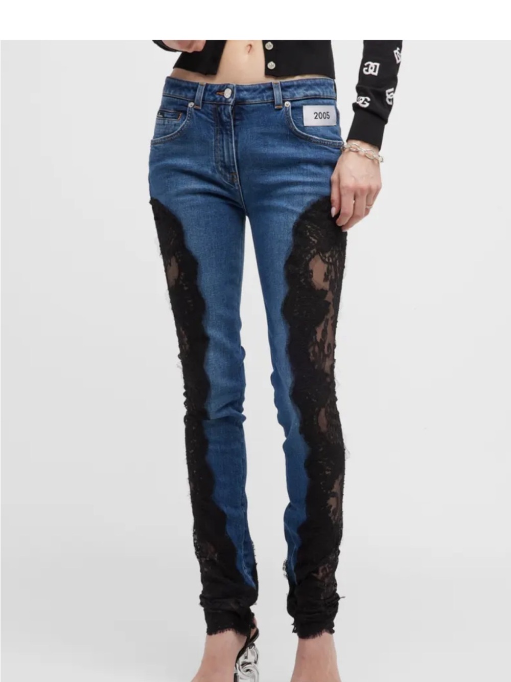Dolce & Gabbana Lace-Insert Skinny Jeans